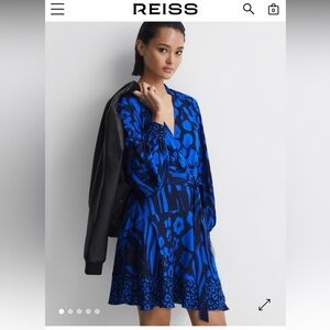 Reiss Vibrant Blue Patterned Women's Dress